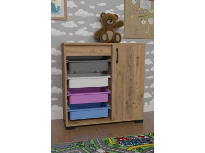 Шкаф за играчки с кошници за съхранение FD-TC4BWTHDR (бор)